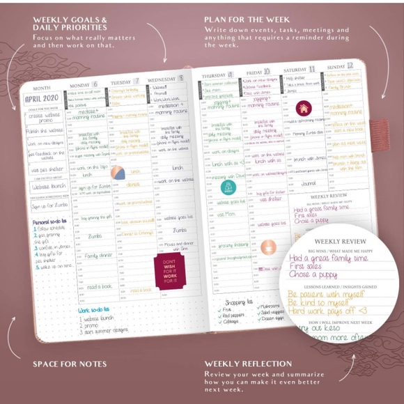 Legend Planner Hourly Schedule Edition – Deluxe Weekly & Daily Organizer - Picture 10 of 11